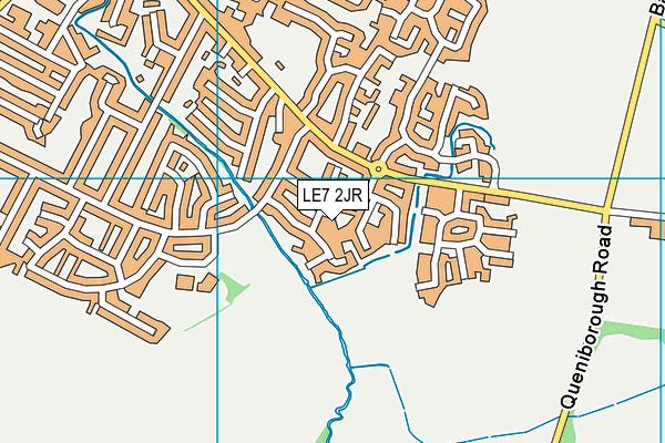 LE7 2JR map - OS VectorMap District (Ordnance Survey)