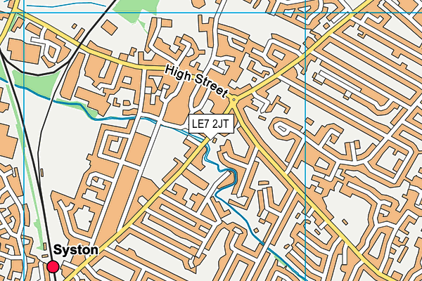 LE7 2JT map - OS VectorMap District (Ordnance Survey)