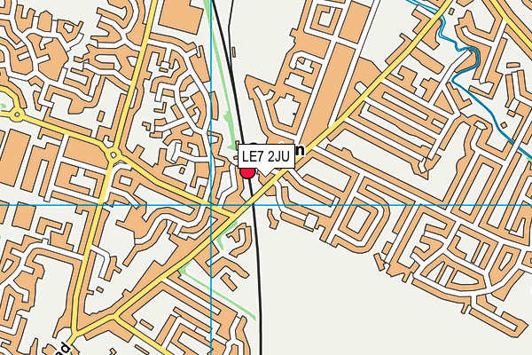LE7 2JU map - OS VectorMap District (Ordnance Survey)