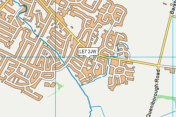 LE7 2JW map - OS VectorMap District (Ordnance Survey)