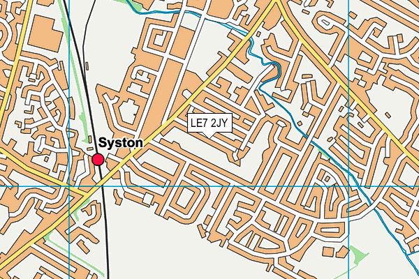 LE7 2JY map - OS VectorMap District (Ordnance Survey)