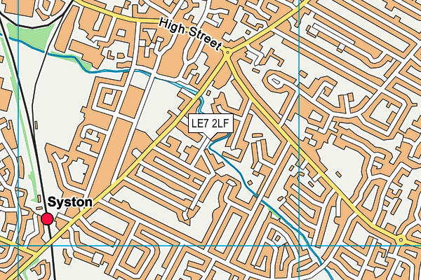 LE7 2LF map - OS VectorMap District (Ordnance Survey)
