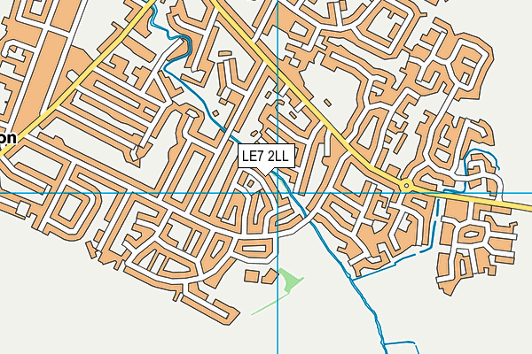 LE7 2LL map - OS VectorMap District (Ordnance Survey)