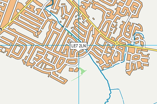 LE7 2LN map - OS VectorMap District (Ordnance Survey)