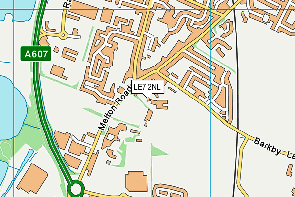 LE7 2NL map - OS VectorMap District (Ordnance Survey)