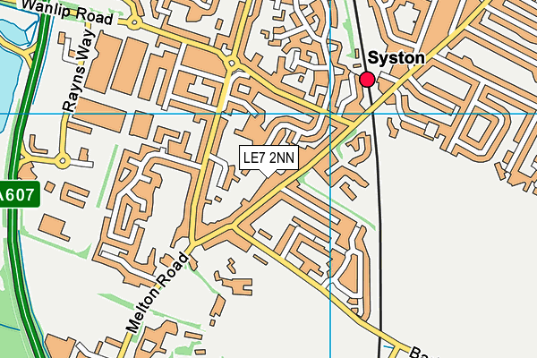 LE7 2NN map - OS VectorMap District (Ordnance Survey)