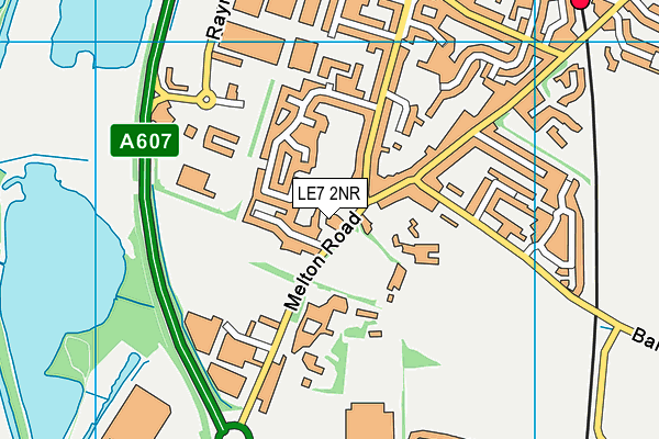 LE7 2NR map - OS VectorMap District (Ordnance Survey)