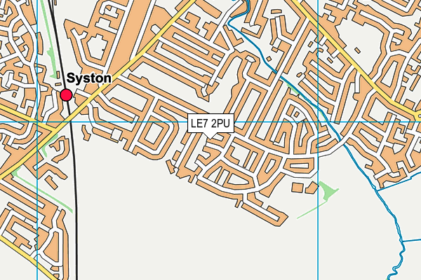 LE7 2PU map - OS VectorMap District (Ordnance Survey)