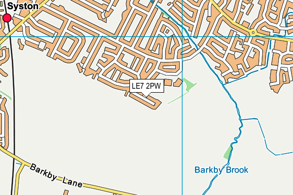 LE7 2PW map - OS VectorMap District (Ordnance Survey)