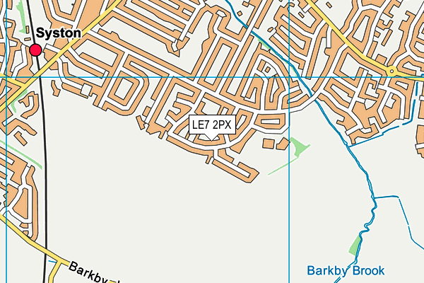 LE7 2PX map - OS VectorMap District (Ordnance Survey)