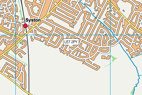 LE7 2PY map - OS VectorMap District (Ordnance Survey)