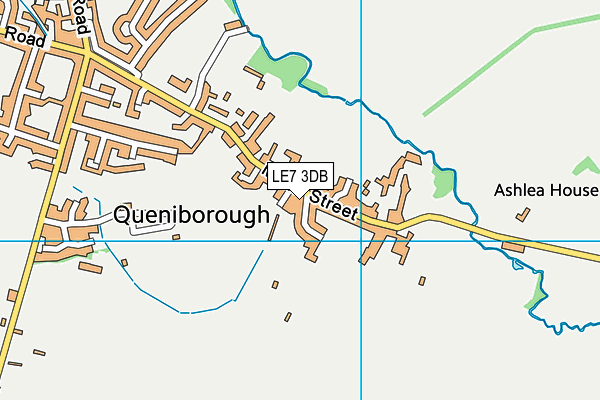 LE7 3DB map - OS VectorMap District (Ordnance Survey)