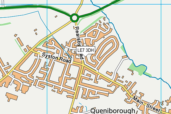 LE7 3DH map - OS VectorMap District (Ordnance Survey)