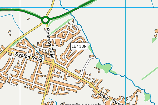 LE7 3DN map - OS VectorMap District (Ordnance Survey)