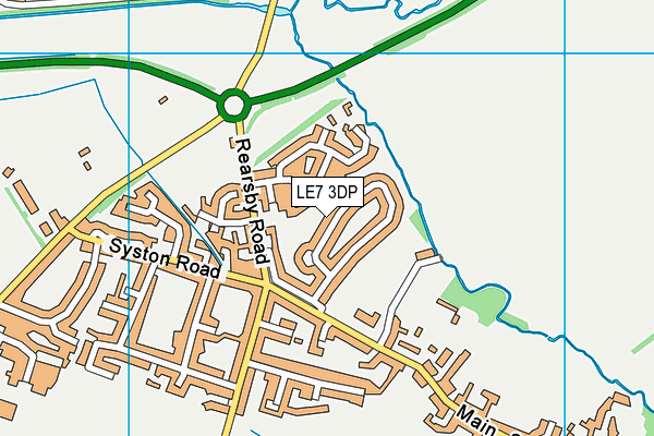 LE7 3DP map - OS VectorMap District (Ordnance Survey)