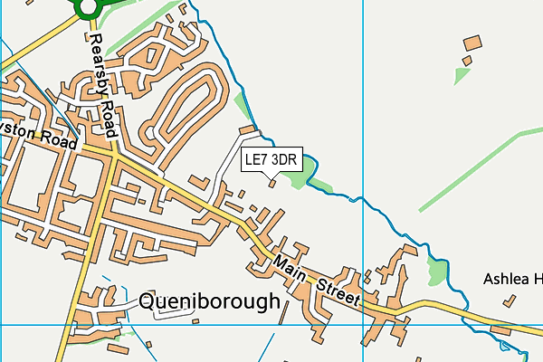 LE7 3DR map - OS VectorMap District (Ordnance Survey)