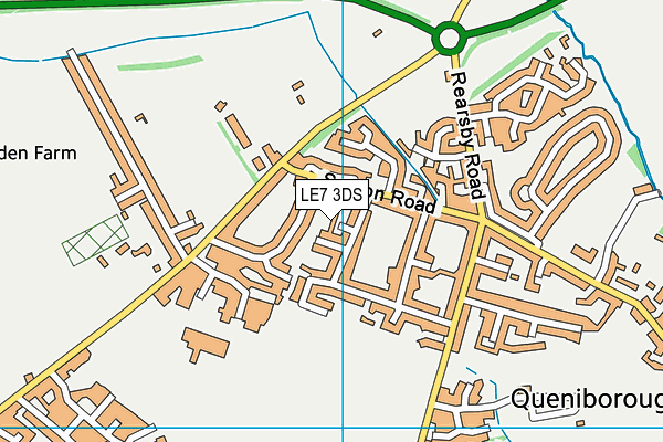 LE7 3DS map - OS VectorMap District (Ordnance Survey)