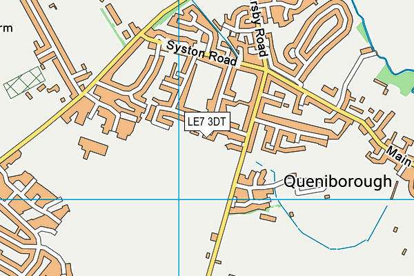 LE7 3DT map - OS VectorMap District (Ordnance Survey)