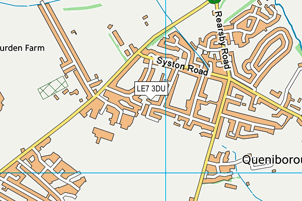LE7 3DU map - OS VectorMap District (Ordnance Survey)