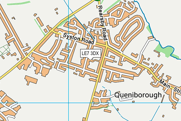 LE7 3DX map - OS VectorMap District (Ordnance Survey)