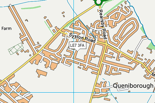 LE7 3FA map - OS VectorMap District (Ordnance Survey)