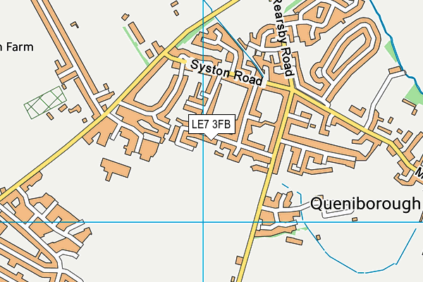 LE7 3FB map - OS VectorMap District (Ordnance Survey)