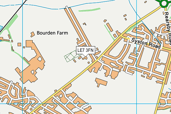 LE7 3FN map - OS VectorMap District (Ordnance Survey)