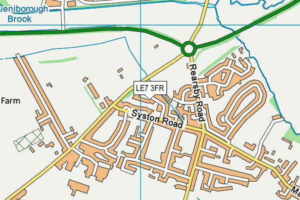 LE7 3FR map - OS VectorMap District (Ordnance Survey)