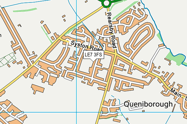 LE7 3FS map - OS VectorMap District (Ordnance Survey)