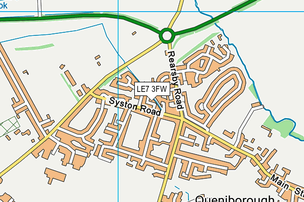 LE7 3FW map - OS VectorMap District (Ordnance Survey)