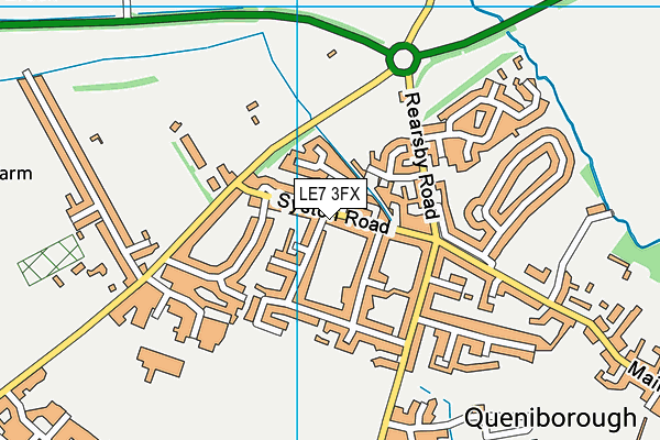 LE7 3FX map - OS VectorMap District (Ordnance Survey)