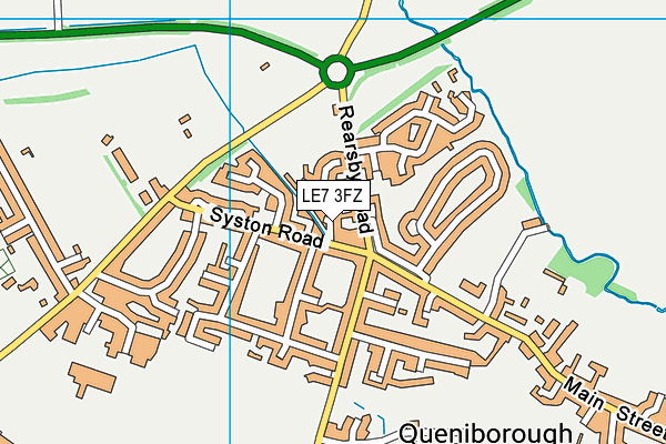 LE7 3FZ map - OS VectorMap District (Ordnance Survey)