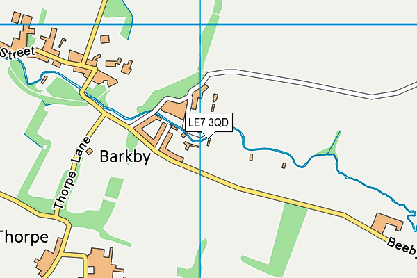 LE7 3QD map - OS VectorMap District (Ordnance Survey)