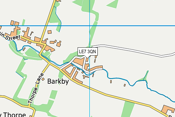 LE7 3QN map - OS VectorMap District (Ordnance Survey)