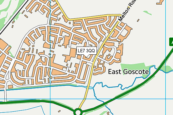 LE7 3QQ map - OS VectorMap District (Ordnance Survey)
