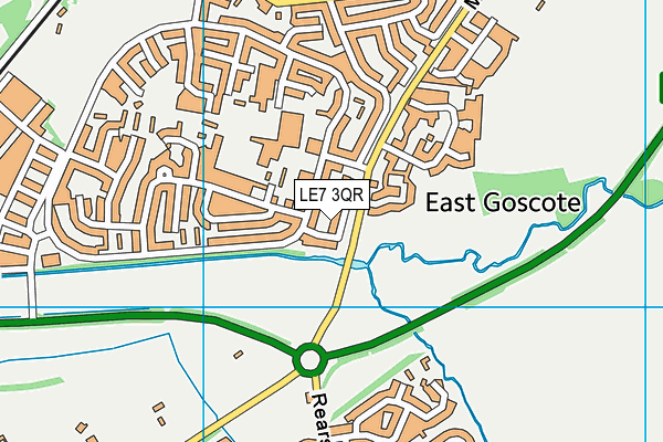 LE7 3QR map - OS VectorMap District (Ordnance Survey)