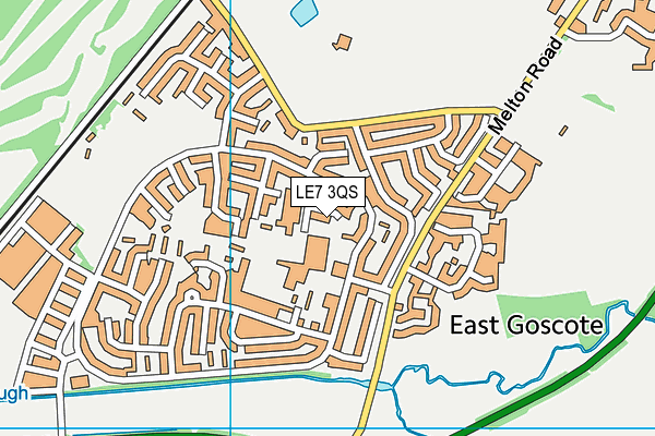 LE7 3QS map - OS VectorMap District (Ordnance Survey)