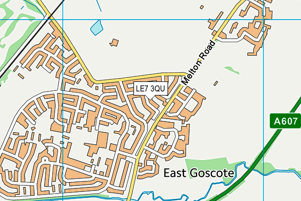 LE7 3QU map - OS VectorMap District (Ordnance Survey)