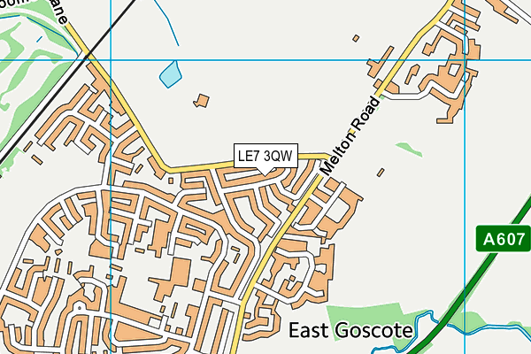 LE7 3QW map - OS VectorMap District (Ordnance Survey)