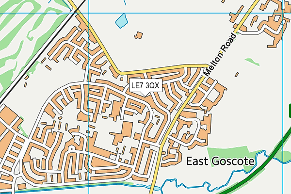 LE7 3QX map - OS VectorMap District (Ordnance Survey)