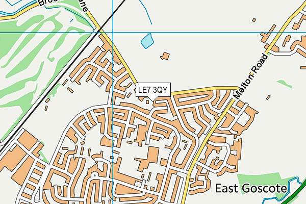 LE7 3QY map - OS VectorMap District (Ordnance Survey)