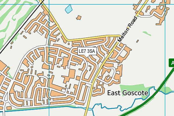LE7 3SA map - OS VectorMap District (Ordnance Survey)