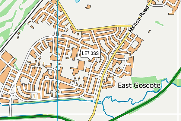 LE7 3SS map - OS VectorMap District (Ordnance Survey)