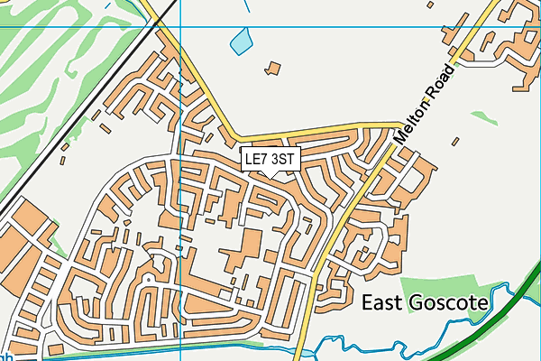 LE7 3ST map - OS VectorMap District (Ordnance Survey)