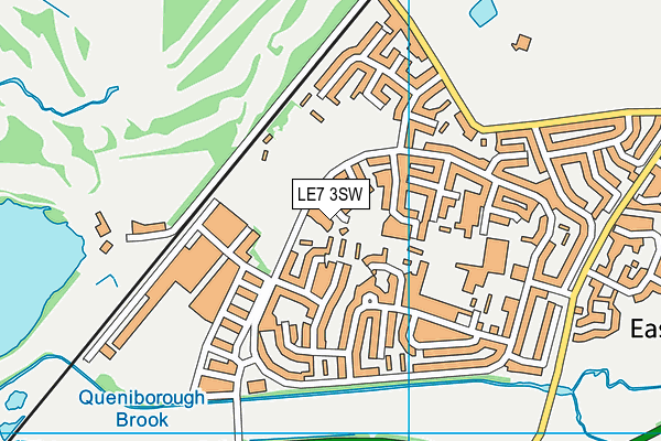 LE7 3SW map - OS VectorMap District (Ordnance Survey)