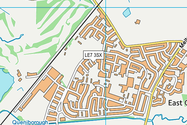 LE7 3SX map - OS VectorMap District (Ordnance Survey)