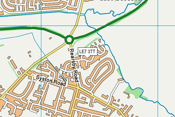 LE7 3TT map - OS VectorMap District (Ordnance Survey)