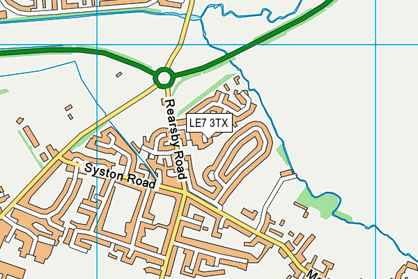 LE7 3TX map - OS VectorMap District (Ordnance Survey)