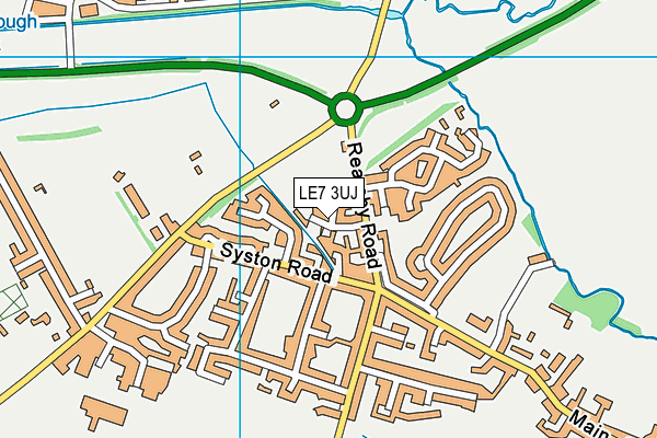 LE7 3UJ map - OS VectorMap District (Ordnance Survey)