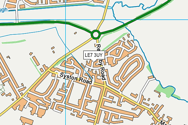 LE7 3UY map - OS VectorMap District (Ordnance Survey)